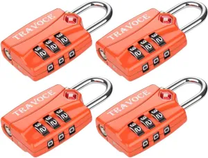 TSA Approved Luggage Locks, Travel Locks Which Also Work Great as Gym Locks, Suitcase, Backpack and more, 1,2,4 & 6 Pack