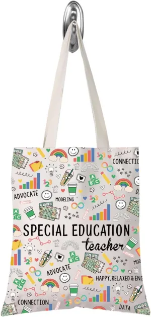 TSOTMO Special Education Teacher Tote Bag IEP Encourage Progress Sped Teacher Gift Sped Teacher Shopping Bag