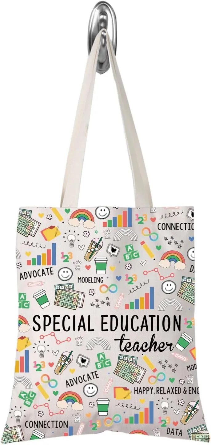 TSOTMO Special Education Teacher Tote Bag IEP Encourage Progress Sped Teacher Gift Sped Teacher Shopping Bag