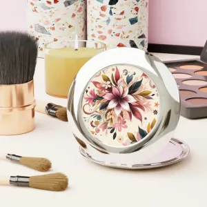 Turn Heads with Vibrant Floral Compact Travel Mirror