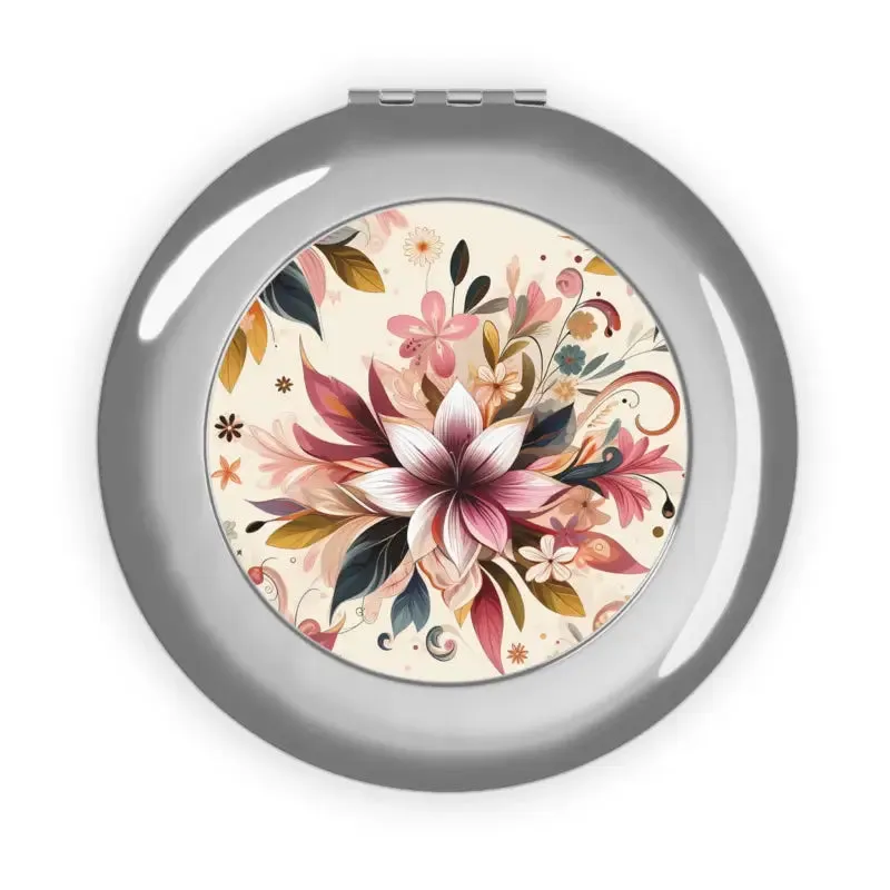 Turn Heads with Vibrant Floral Compact Travel Mirror