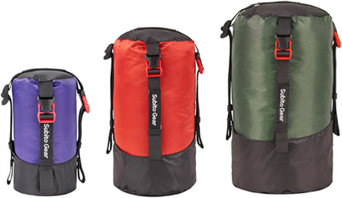 Ultra-Light Compression Stuff Sack, 70D Nylon Sleeping Bag Stuff Sack 1L/5L/7L/17L/25L Compression Bag Space Saving Gear for Camping Hiking Backpacking