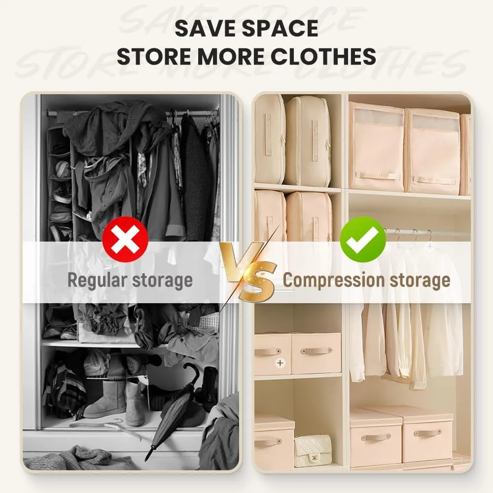 Ultra Space Saving Self Compression Organizer, 2025 New 3-Layer Comforter Storage Bag Large Capacity, Washable Compression Bags for Storage Comforter Blanket (Grey, X-Large)