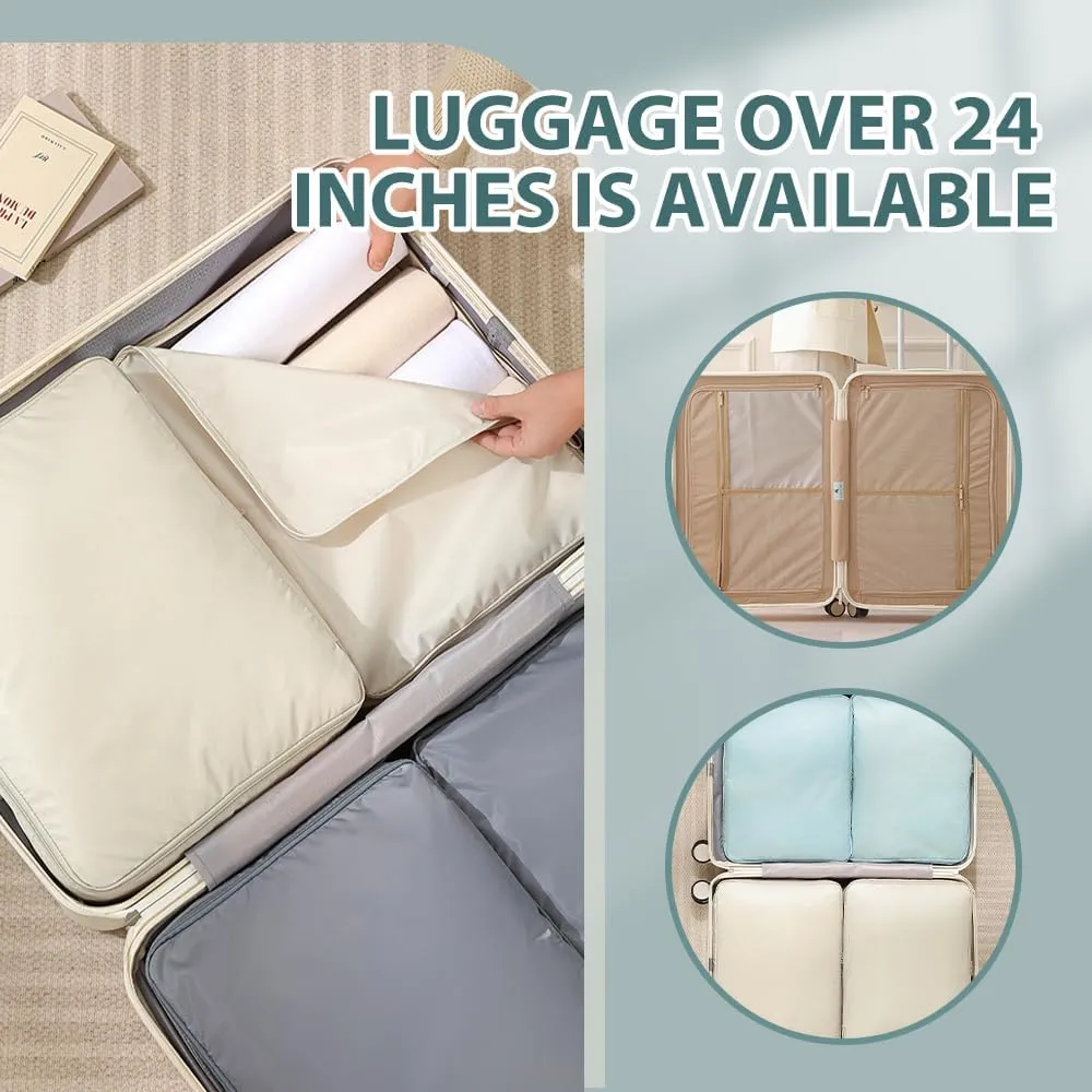 Ultra Space Saving Self Compression Organizer, Space Saver Quilt Compression Storage Bag, Portable Compression Packing Cubes for Travel Heavy Duty Moving Bags (Blue, XL - 54 * 42 * 50cm)