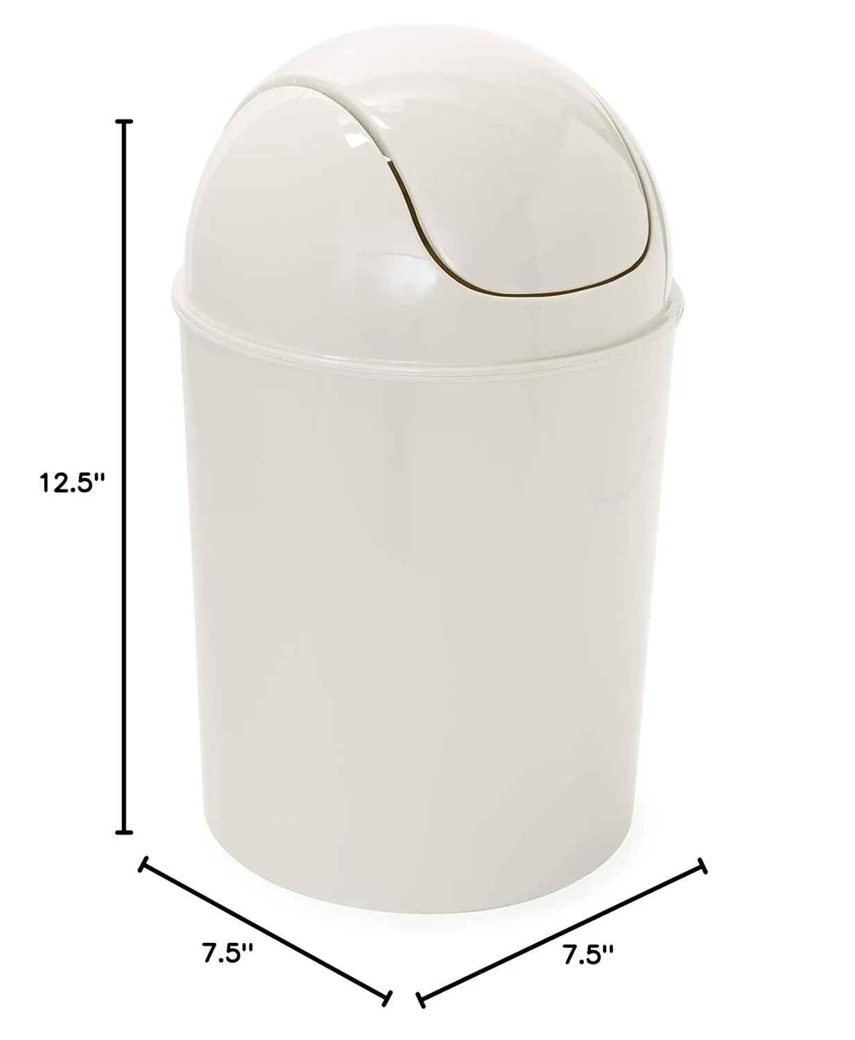 Umbra Mini Waste Can, 1.25 Gallon with Swing Lid (Linen)