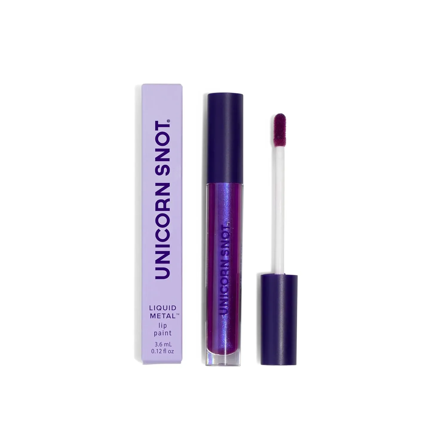 UNICORN SNOT Liquid Metal Lip Paint - Metallic Lip Gloss - Non-drying, Long-lasting Liquid Lipstick, Intense Pigment Color with Metallic Shimmer - Vegan, Cruelty-Free Makeup, Atomic Purple (Boom)