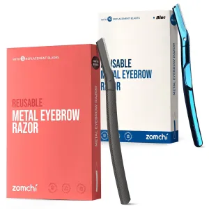Upgrade Metallic Blue Finish Eyebrow Razor with Black Eyebrow Razor