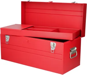 URREA 23-3/4"L X 10"W X 11-1/8"H - Metal Storage Box with Chrome Plated Metallic Latch & Durable PVC Handle - D8