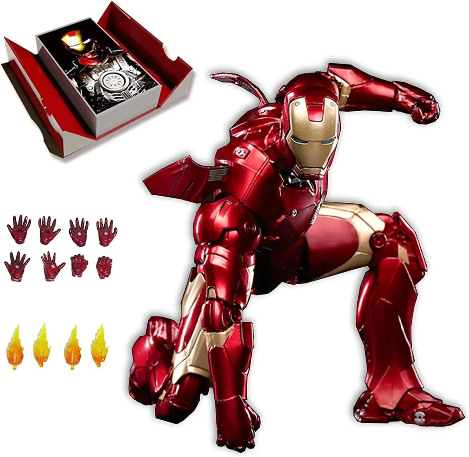 URSUL Irοnman Toys - Collectible Irοnman Action Figure Metal Painting 20 Joints Movable - 10th Anniversary (7 inches) (MK 3)