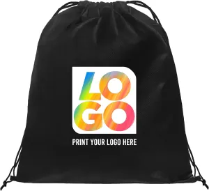 USMG Custom Drawstring Non-Woven Tote Bags - Ideal for Party Favors, Gifts, and Promotions with Vibrant Multi-Color Imprint