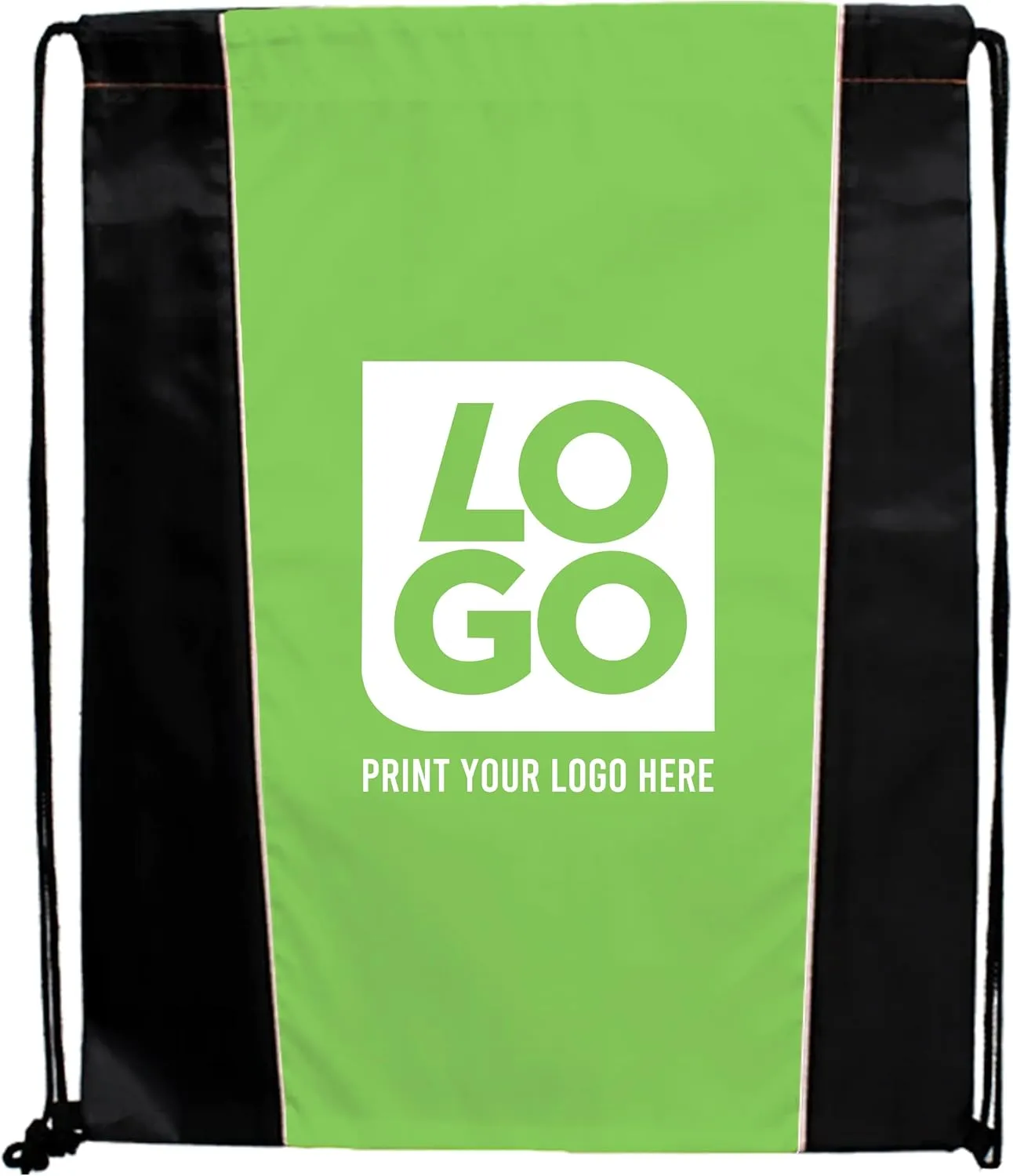 USMG Custom Two-Tone Drawstring Tote Bags - Single Color Imprint for Promotions, Gifts, & Events