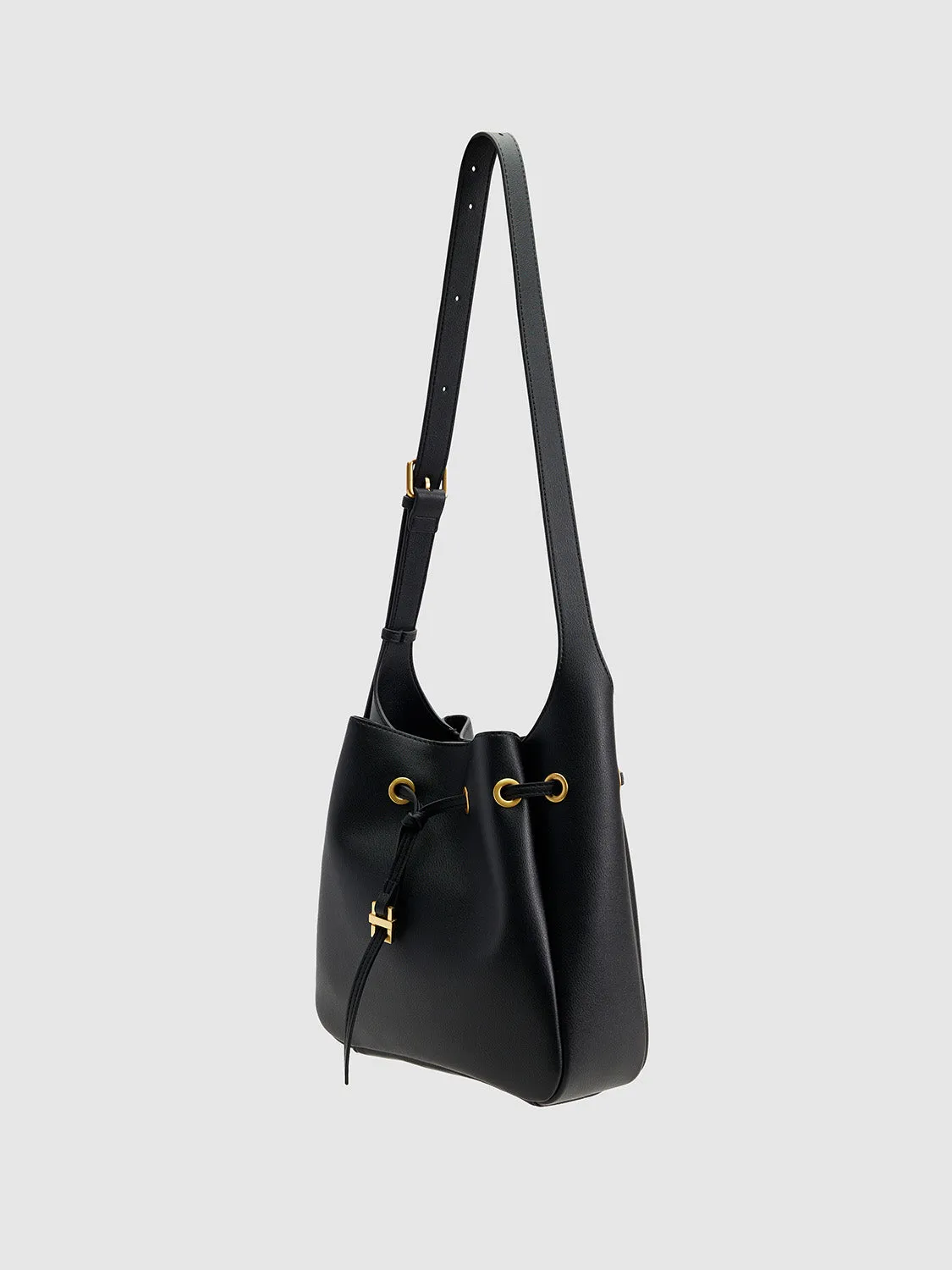 Vegan Leather Drawstring Bucket Bags