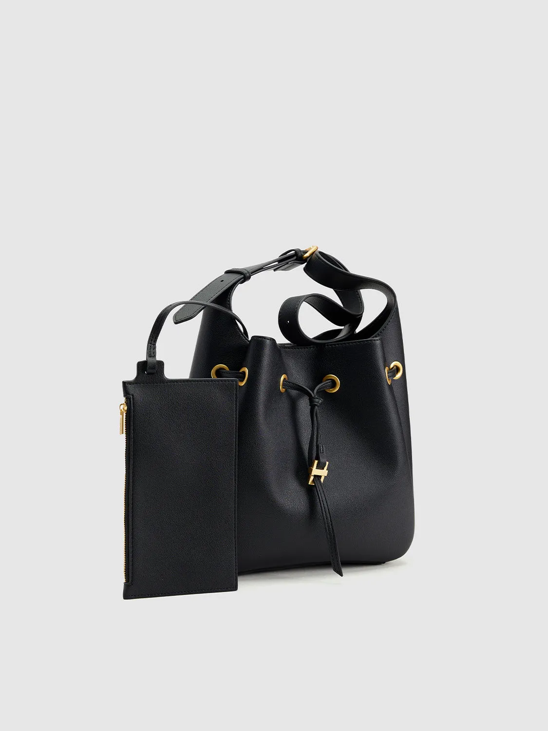 Vegan Leather Drawstring Bucket Bags