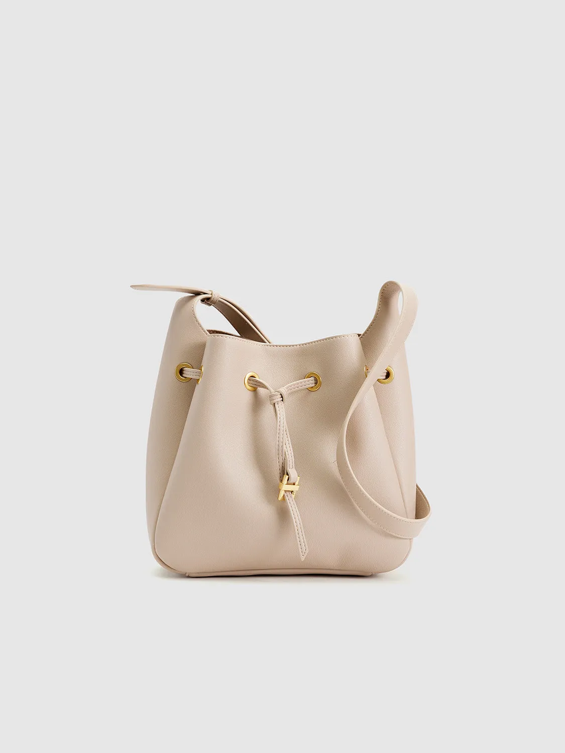 Vegan Leather Drawstring Bucket Bags