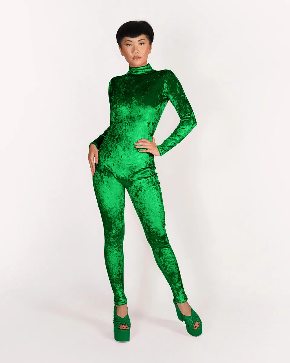 Velvet Met Green Catsuit