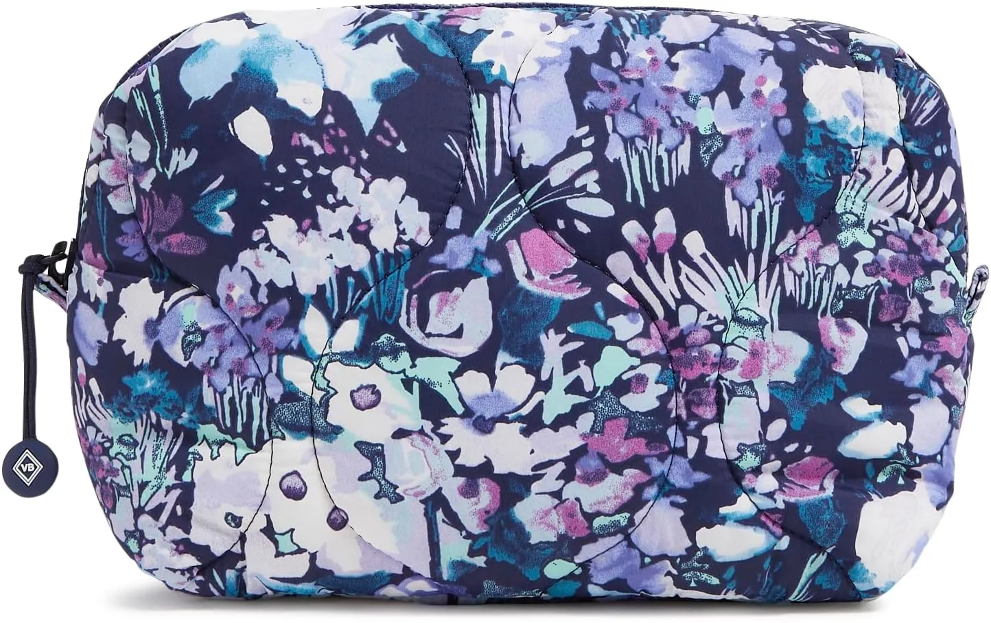 Vera Bradley Featherweight Medium Cosmetic Makeup Organizer Bag, Artist's Garden Purple
