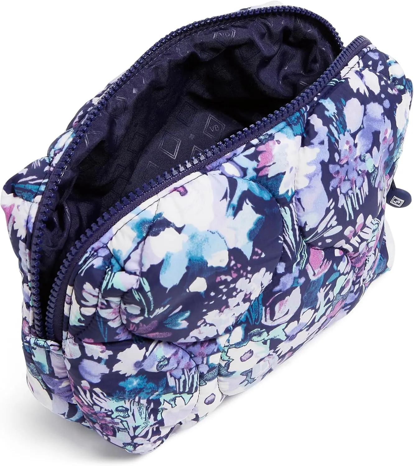 Vera Bradley Featherweight Medium Cosmetic Makeup Organizer Bag, Artist's Garden Purple