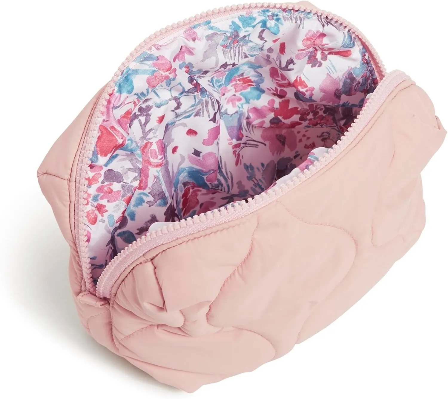 Vera Bradley Women's Featherweight Medium Cosmetic Makeup Organizer Bag, Rose Quartz, One Size