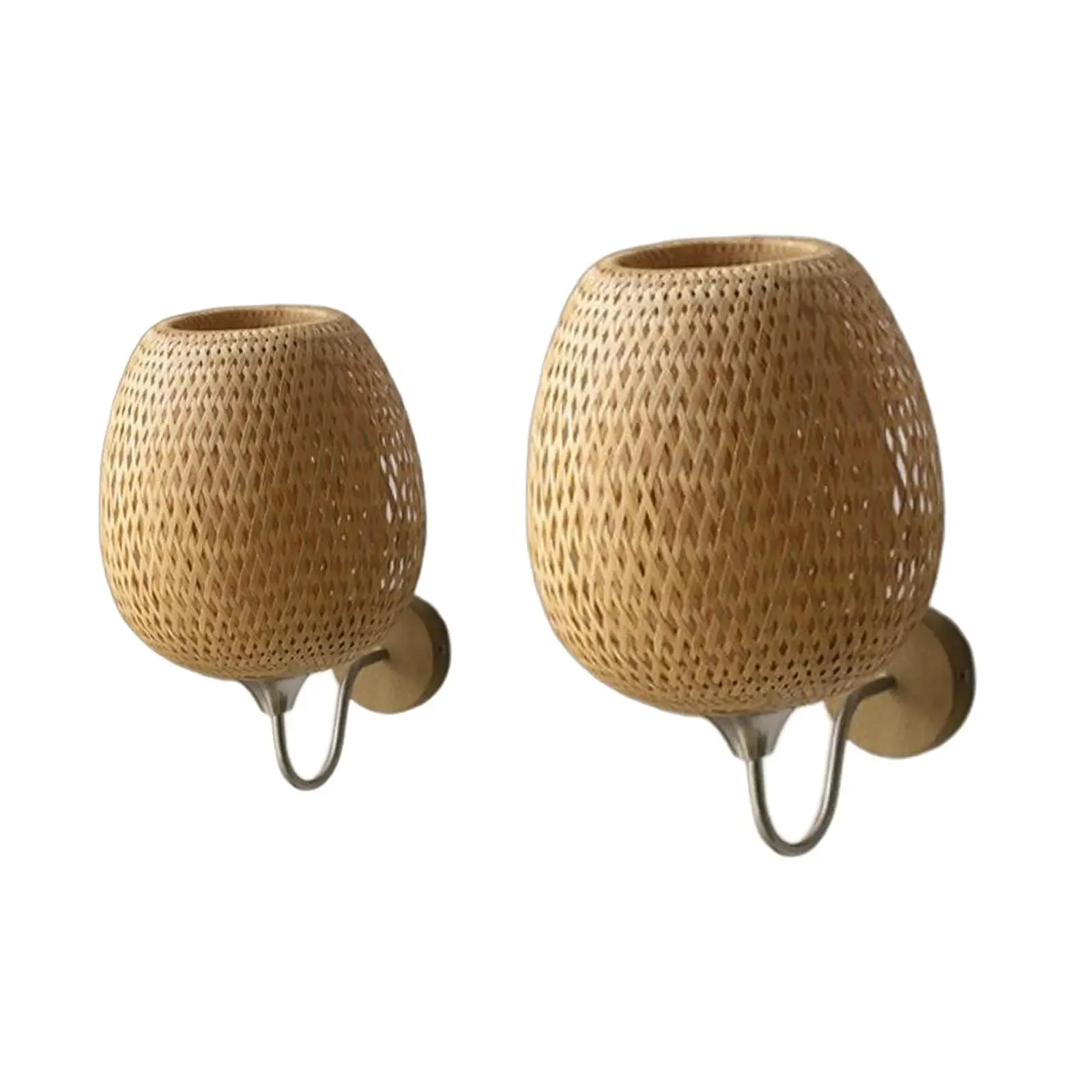Vintage Rattan Bamboo Wall Sconce Light - Industrial Elegance for Dining Rooms and Bedrooms