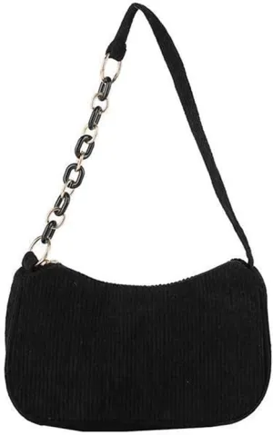 Vintage Women Handbags Corduroy Underarm Bag Casual Women Shoulder Bags Solid Color Zipper Female Handbag Clutch