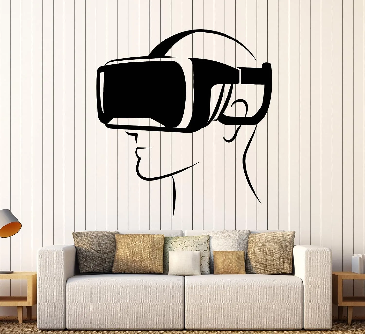 Vinyl Wall Decal Virtual Reality Head-Mounted Display Stickers Large Decor (1937ig) Black