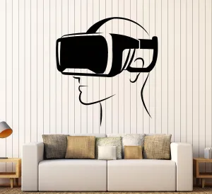 Vinyl Wall Decal Virtual Reality Head-Mounted Display Stickers Large Decor (1937ig) Black