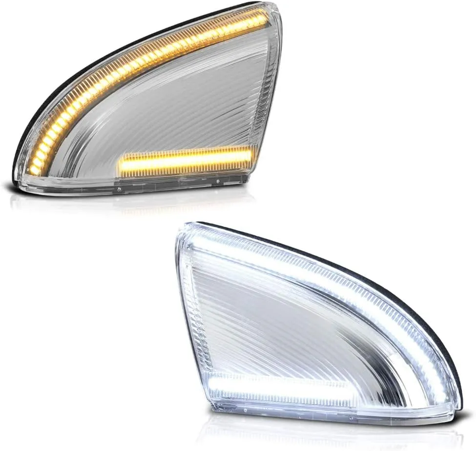 VIPMOTOZ Switchback Full White & Amber LED Side Mirror Turn Signal Light Puddle Lamp Assembly For 2009-2018 Compatible with Dodge RAM 1500 2500 3500 Classic Pickup Truck, Driver & Passenger Side