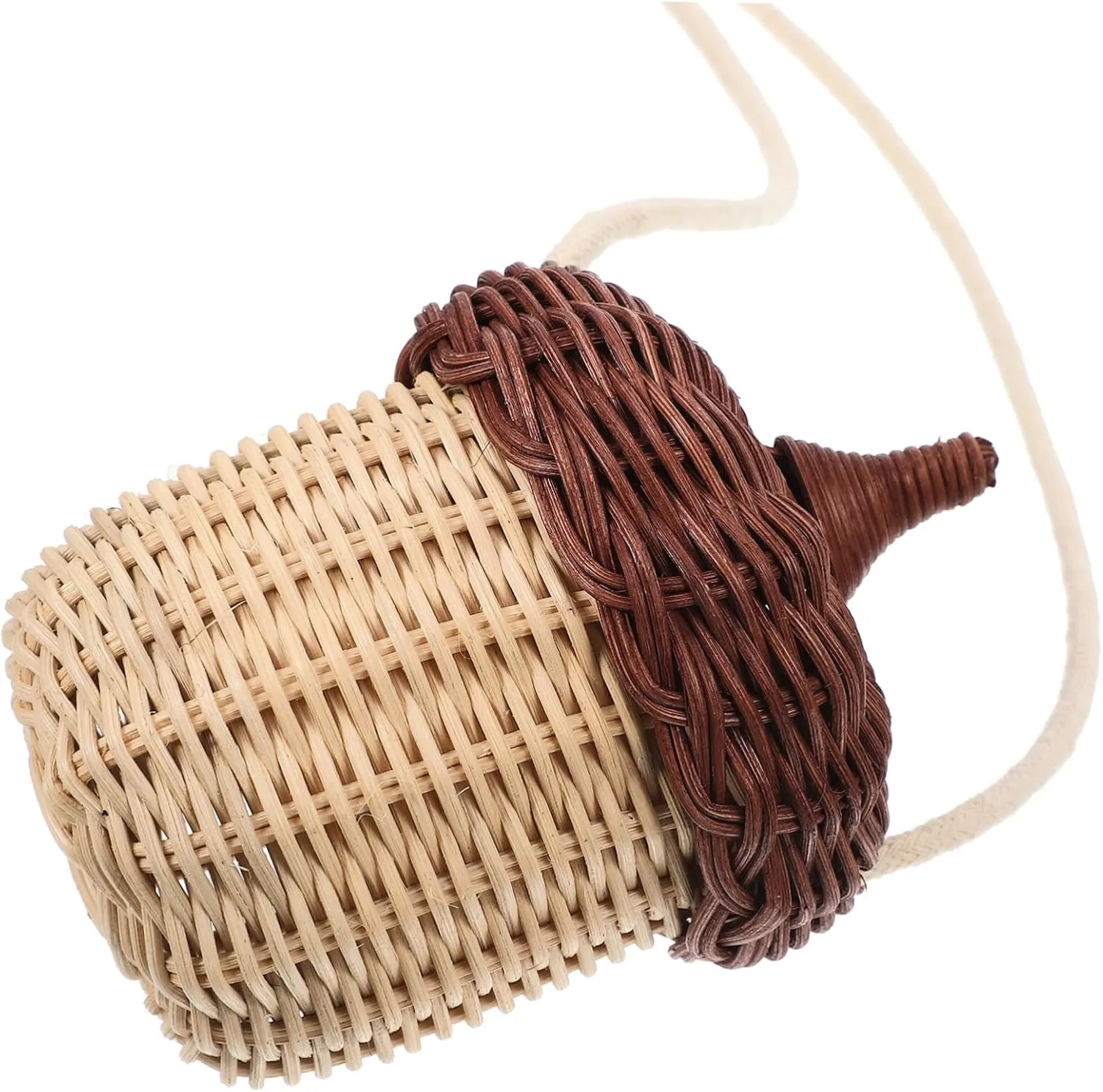 VOSAREA Stylish Wicker Bag for Foraging - Storage - and Summer Adventures Acorn Shaped Handbag for Women and