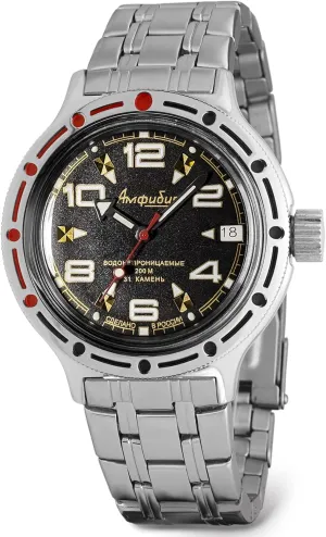 VOSTOK | Classic Amphibian Automatic Self-Winding Russian Diver Wrist Watch | WR 200 m | Amphibia 420335 | Fashion | Business | Casual Men's Watches