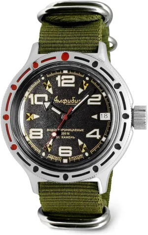 VOSTOK | Classic Amphibian Automatic Self-Winding Russian Diver Wrist Watch | WR 200 m | Amphibia 420335 | Fashion | Business | Casual Men's Watches