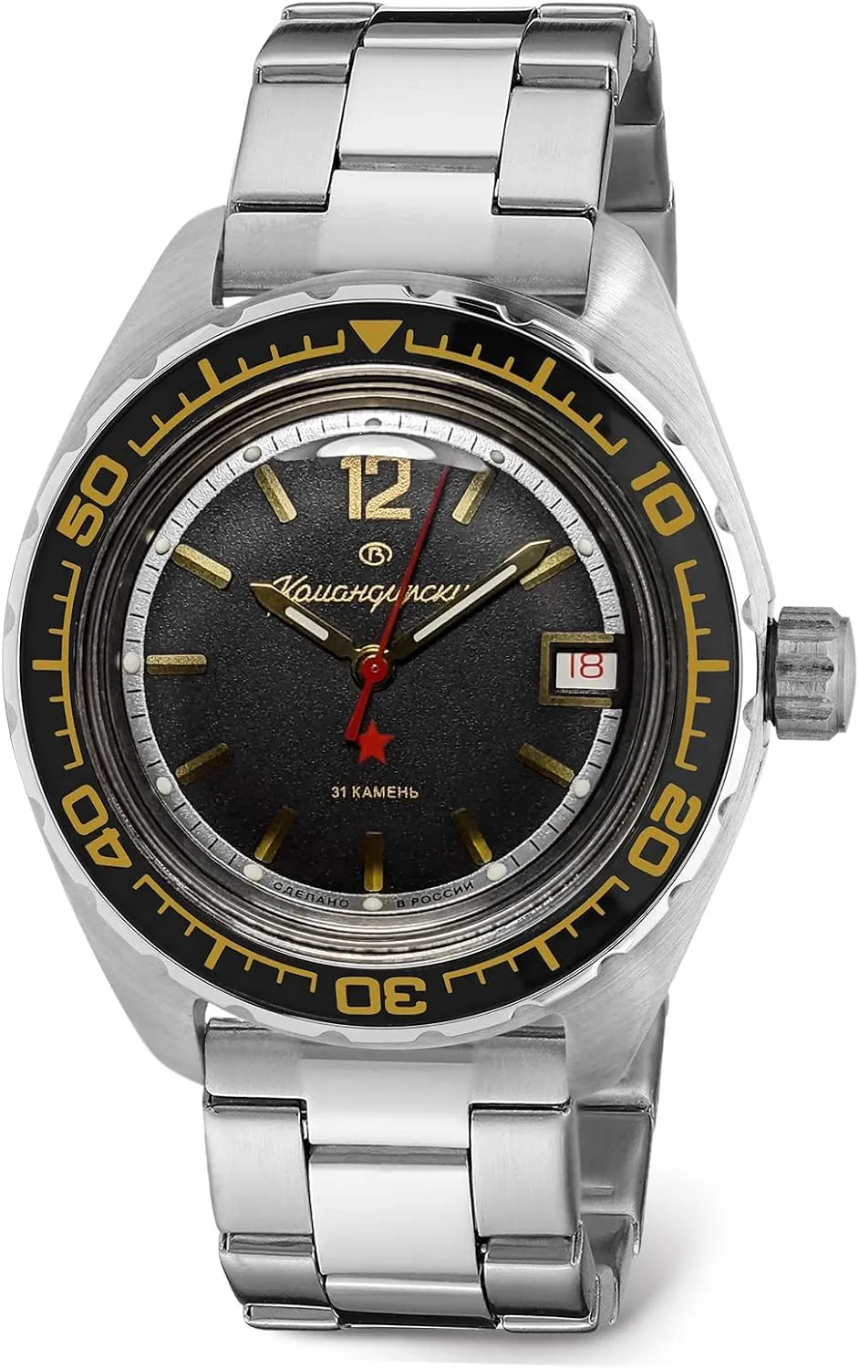VOSTOK | Komandirskie 02K Automatic Self-Winding Russian Military Diver Wrist Watch | WR 200 m | Fashion | Business | Casual Men's Watches | Model 020741