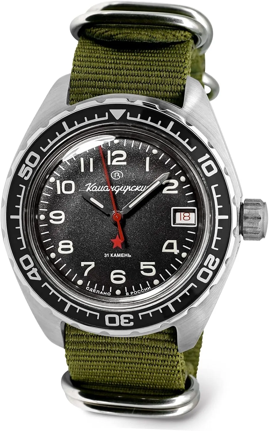 VOSTOK | Komandirskie K-02 Automatic Self-Winding Russian Military Diver Wrist Watch | WR 200 m | Fashion | Business | Casual Men's Watches | Model 020706