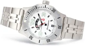 Vostok | Komandirskie K-35 Automatic Self-Winding Russian Military Wrist Watch | 24 Hour Day-Night Indicator | WR 100 m | Model 350606 Steel Bracelet B®