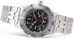 Vostok | Komandirskie K-35 Automatic Self-Winding Russian Military Wrist Watch | 24 Hour Dial | WR 100 m | Model 350623 Steel Bracelet B®