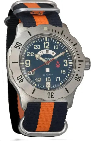 VOSTOK | Komandirskie K-35 Commander Automatic Self-Winding Russian Military Wrist Watch | 24 Hr Day-Night Indicator | WR 100m | Model 350753 | Fashion | Business | Casual Men's Watches