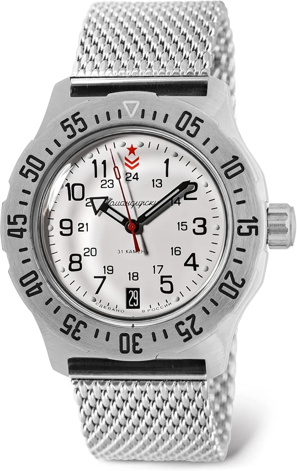 VOSTOK | Komandirskie K-35 Commander Automatic Self-Winding Russian Military Wrist Watch | WR 100m | Model 350752 | Fashion | Business | Casual Men's Watches