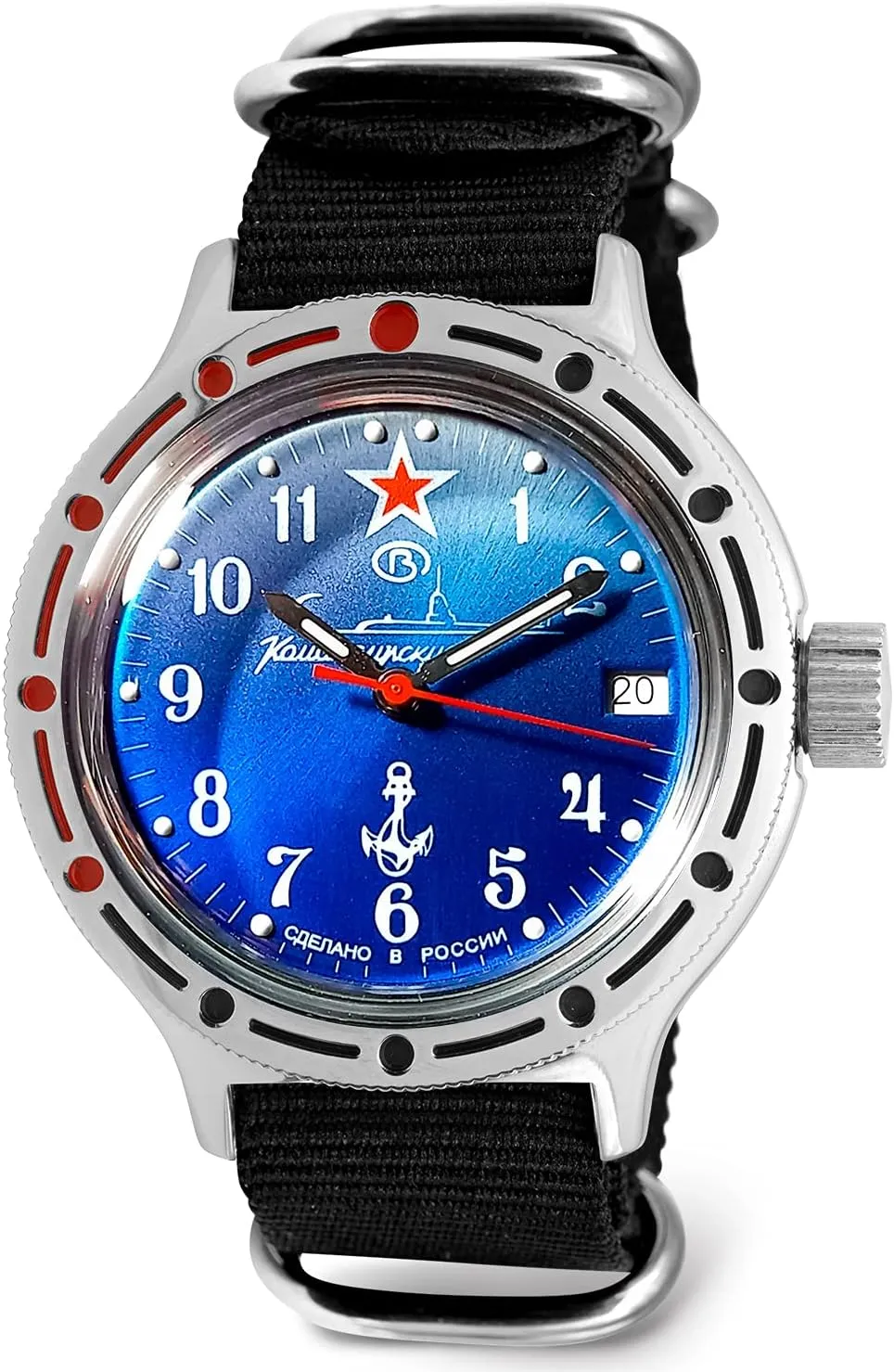 VOSTOK | Men’s Amphibian Submarine Commander Russian Military Style Diver Watch | WR 200 m | Model 420289