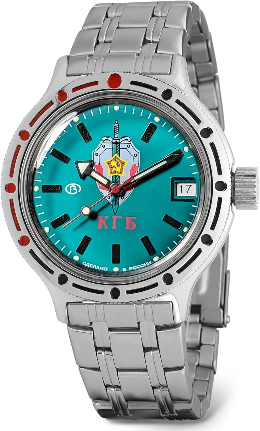 VOSTOK | Men's KGB USSR State Security Committee Amphibian Automatic Self-Winding Russian Diver Watch | WR 200 m | Fashion | Business | Casual Men's Watches | Model 420945