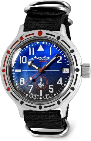 VOSTOK | Men's Naval Infantry Amphibian Automatic Self-Winding Russian Military Diver Watch | WR 200 m | Fashion | Business | Casual Men's Watches | Model 420957