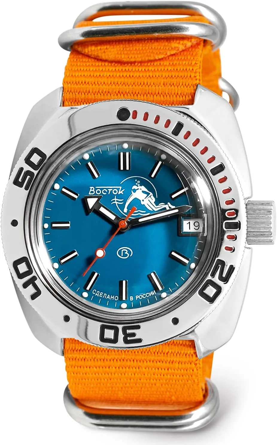 VOSTOK | Scuba Dude Amphibian Automatic Self-Winding Russian Diver Wrist Watch | WR 200m | Fashion | Business | Casual Men's Watches | Model 710059