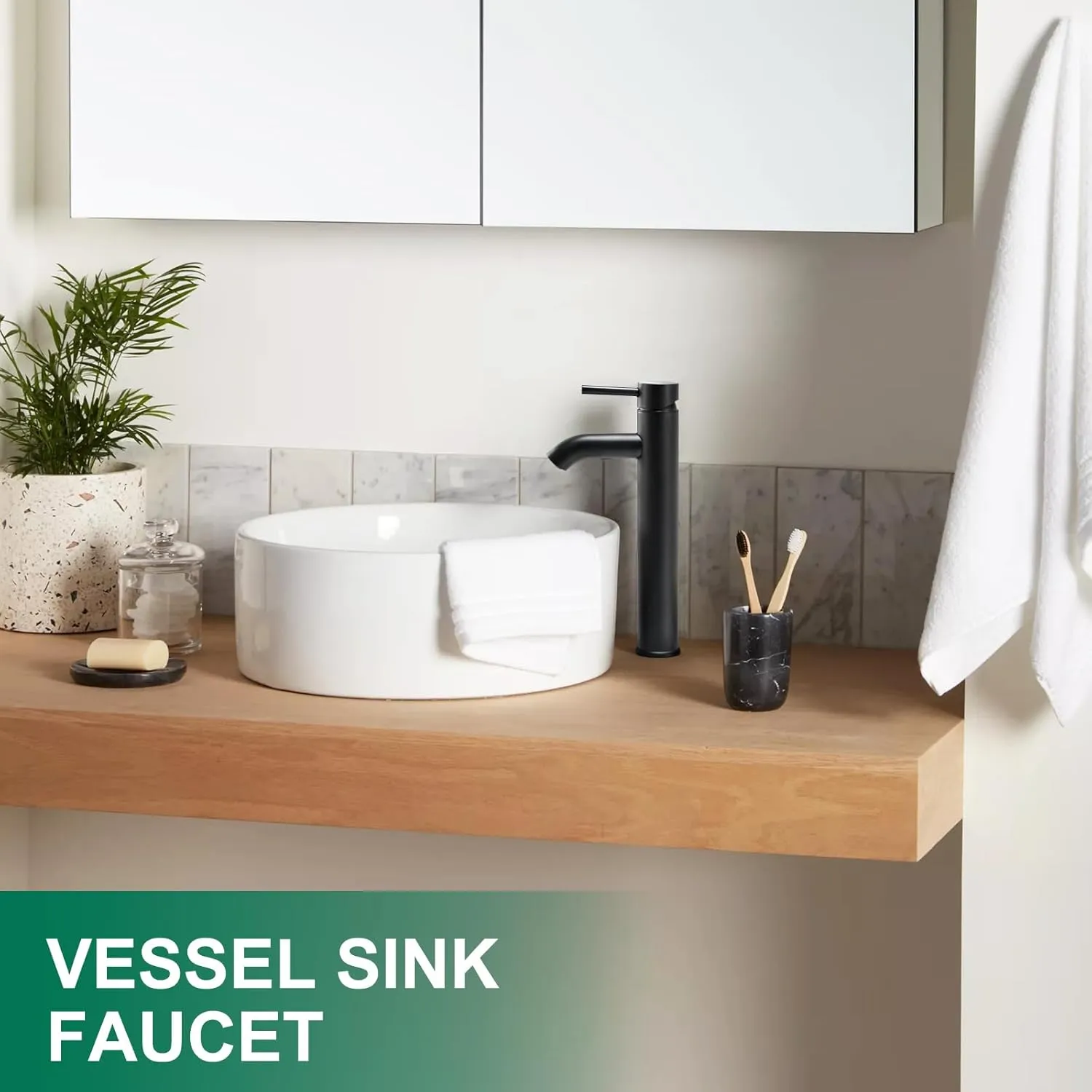 VOTON Vessel Sink Faucet Chrome Modern Tall Bathroom Faucets Single Handle One Hole Rv Vanity Lavatory Bathroom Sink Faucet