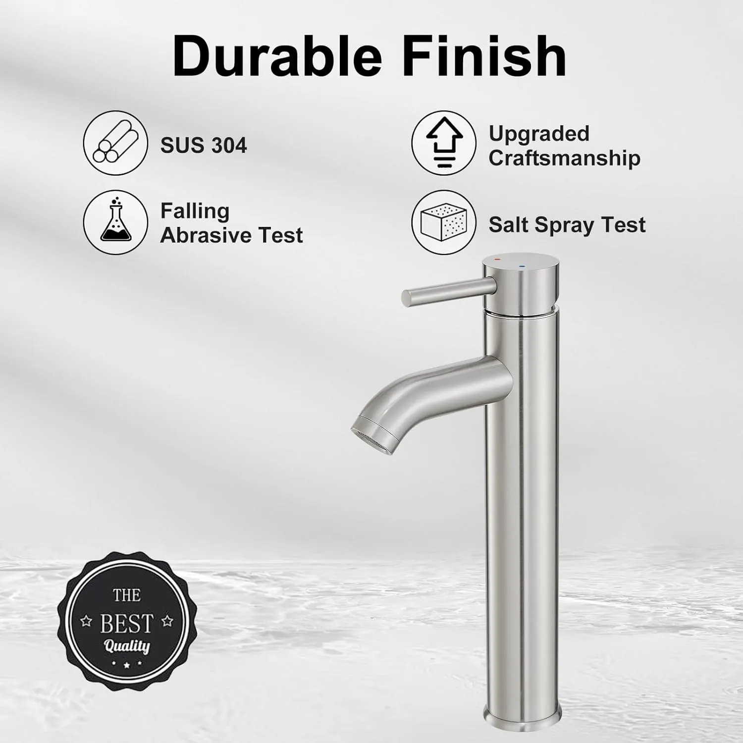VOTON Vessel Sink Faucet Chrome Modern Tall Bathroom Faucets Single Handle One Hole Rv Vanity Lavatory Bathroom Sink Faucet