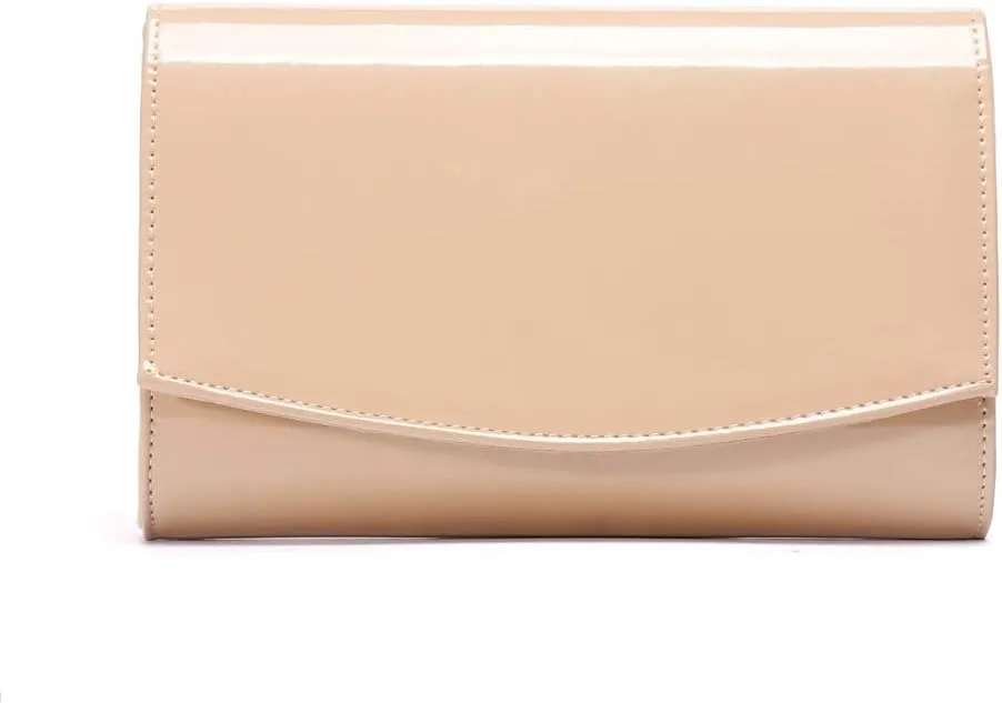 WALLYN'S Women Patent Leather Wallets Fashion Clutch Purses, Evening Bag Handbag Solid Color