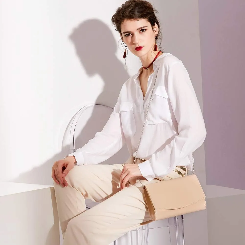 WALLYN'S Women Patent Leather Wallets Fashion Clutch Purses, Evening Bag Handbag Solid Color