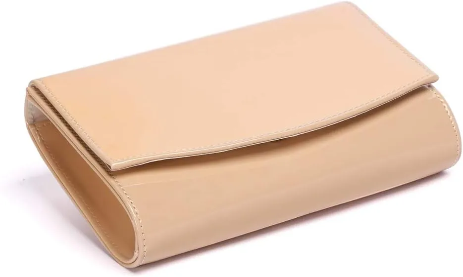 WALLYN'S Women Patent Leather Wallets Fashion Clutch Purses, Evening Bag Handbag Solid Color
