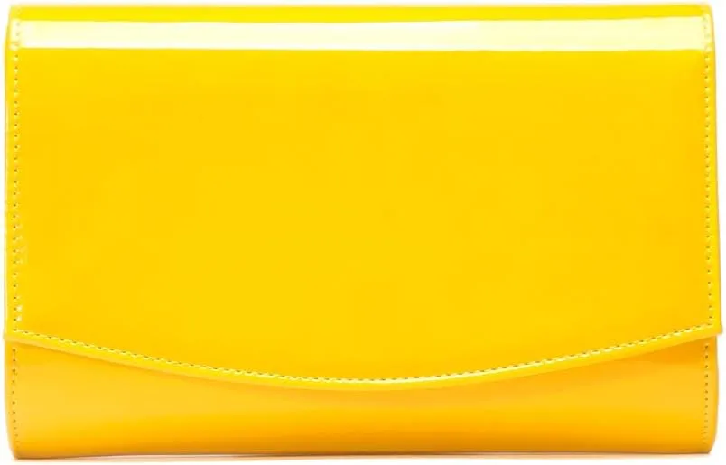 WALLYN'S Women Patent Leather Wallets Fashion Clutch Purses, Evening Bag Handbag Solid Color