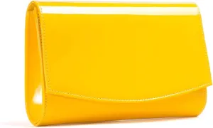 WALLYN'S Women Patent Leather Wallets Fashion Clutch Purses, Evening Bag Handbag Solid Color