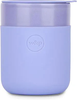 W&P Porter Ceramic Mug w/Protective Silicone Sleeve, Lavender 12 Ounces | On-the-Go | Reusable Cup for Coffee or Tea | Portable | Dishwasher Safe