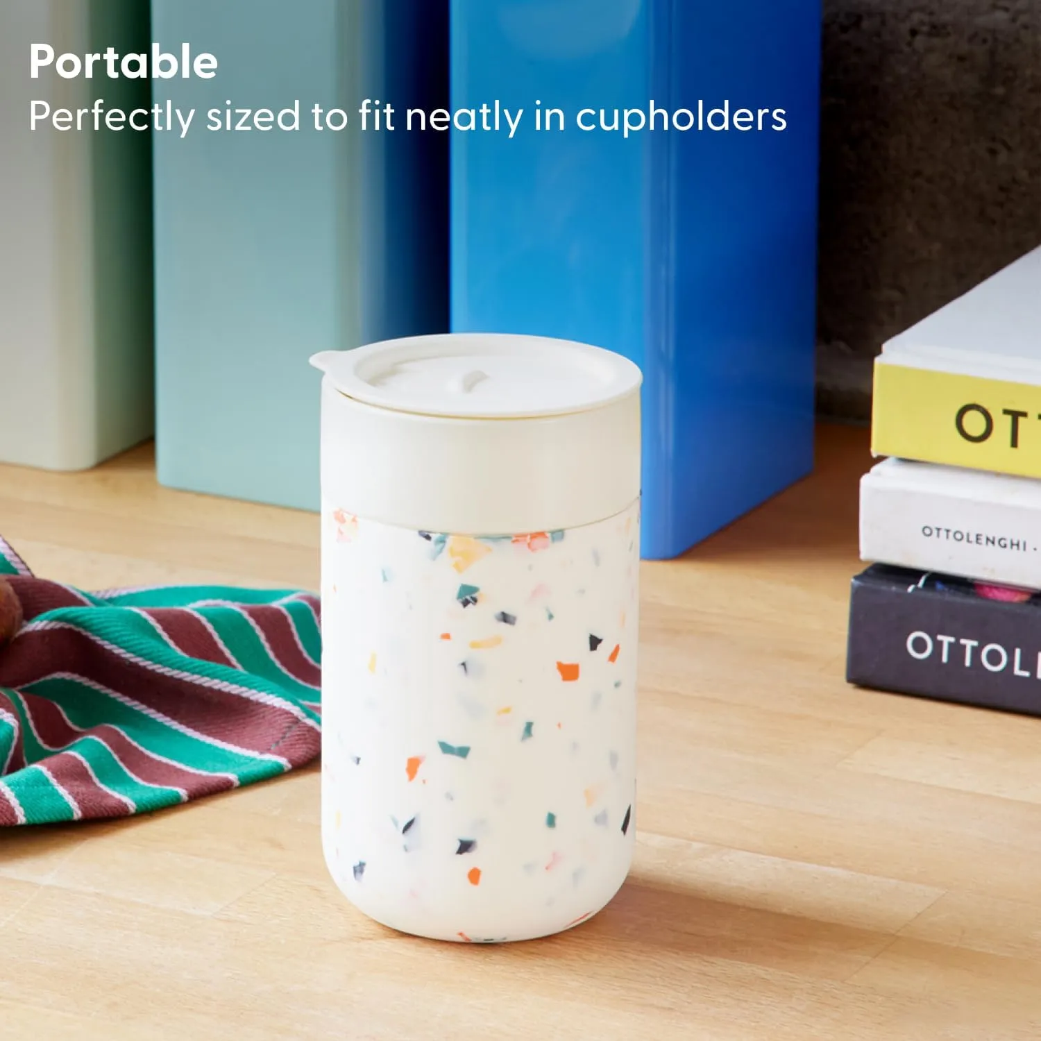 W&P Porter Ceramic Mug w/Protective Silicone Sleeve, Lavender 16 Ounces | On-the-Go | Reusable Cup for Coffee or Tea | Portable | Dishwasher Safe