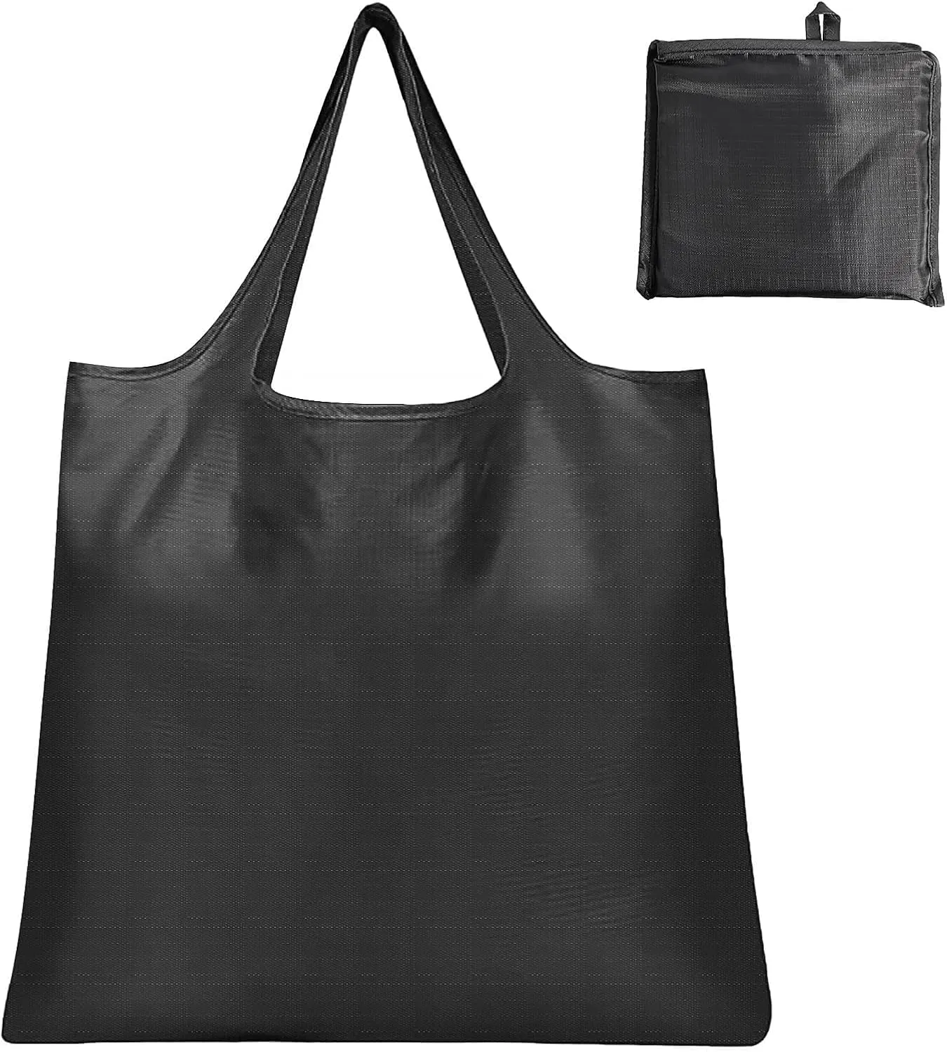 Washable Large Foldable Shopping Bag, Waterproof Reusable Grocery Bag Holder,for Shopping Reusable Tote Bags Large 50LBS,Tote Bags Nylon Bags(Black)